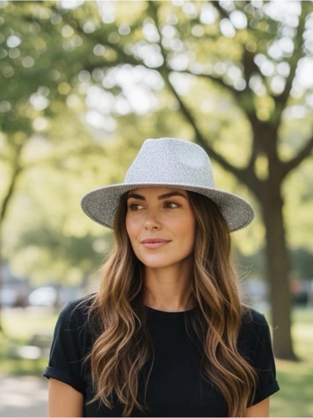 Eugenia Kim silver sparkly hat
